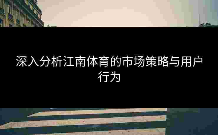 深入分析江南体育的市场策略与用户行为